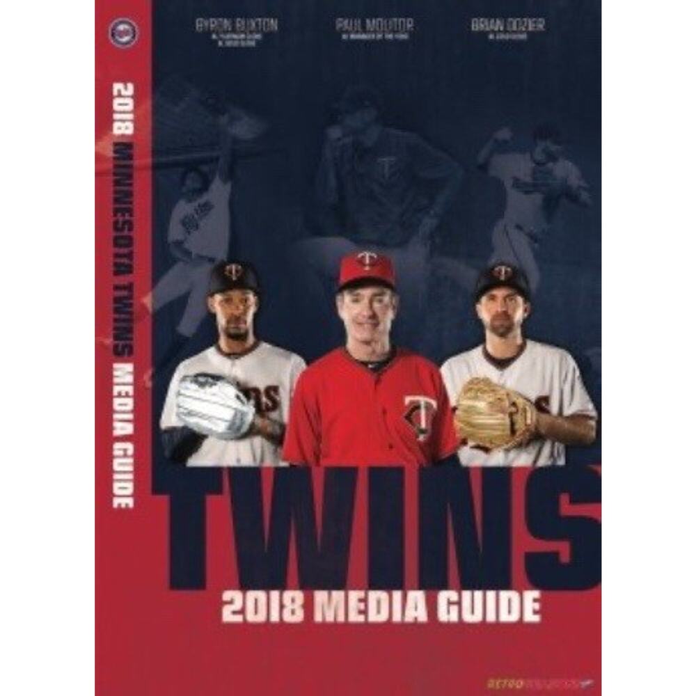 2018 Minnesota Twins Media Guide Baseball MLB Team Cover On 12x8in Metal Sign